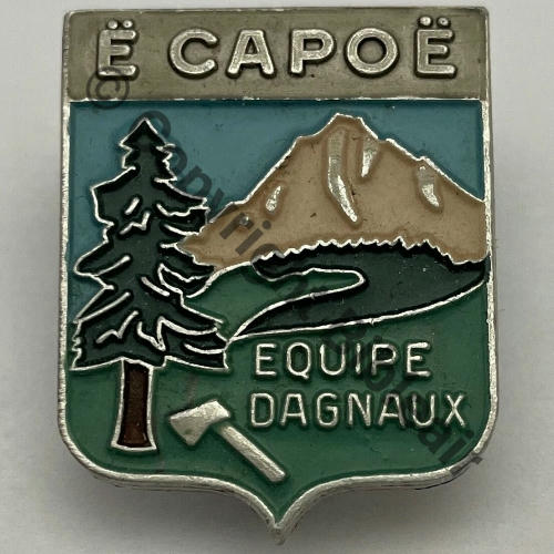 CENTRE ECOLE JEUNESSE et MONTAGNE de MONTROC Eqp DAGNAUX (LCL) Mars 43 Remis juillet 43  A.AUGIS LYON ST.BARTH 2Lign 2Griffes Dos grenu Alu peint Src.historiacollection2a PV360Eur 